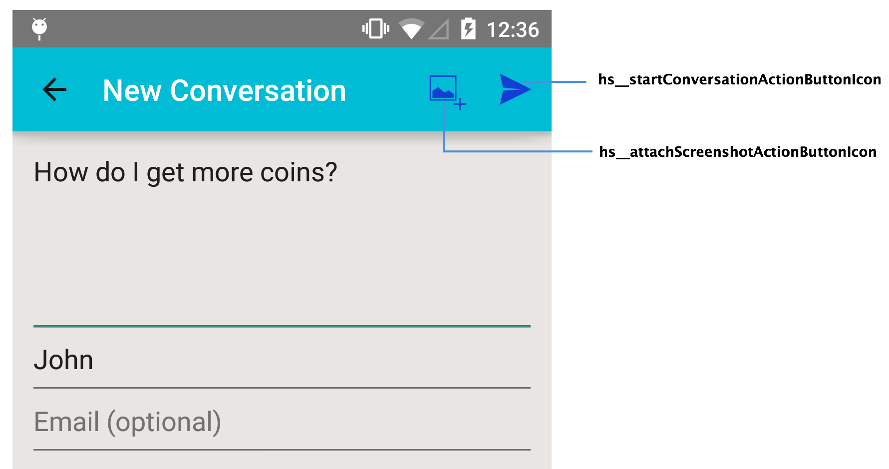 New conversation screen